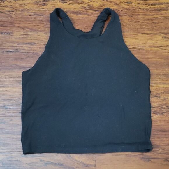 Athleta Girl Black Chic Feminine Y2K Workout Athletic Sports Bra Size L 12 - Picture 1 of 3